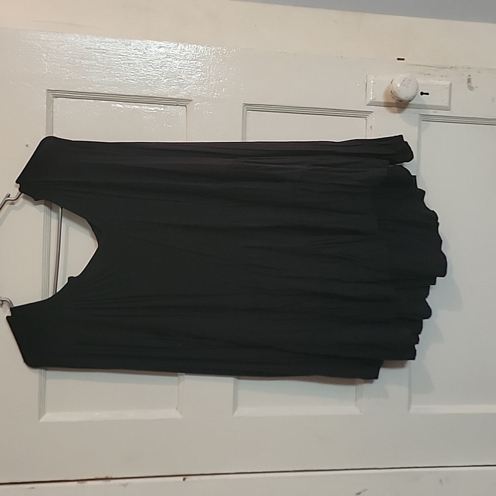 Black long sleeve layered blouse